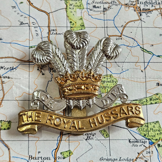 British Army Military Brass Cap Badge - the Royal Hussars