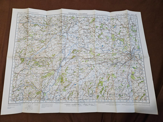 WW2 Ordnance Survey Map - Shrewsbury & Welshpool, 1940.
