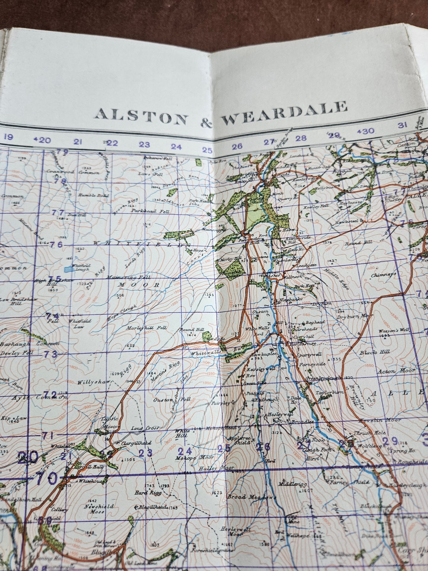 WW2 Ordnance Survey Map - Alston & Weardale, 1940.