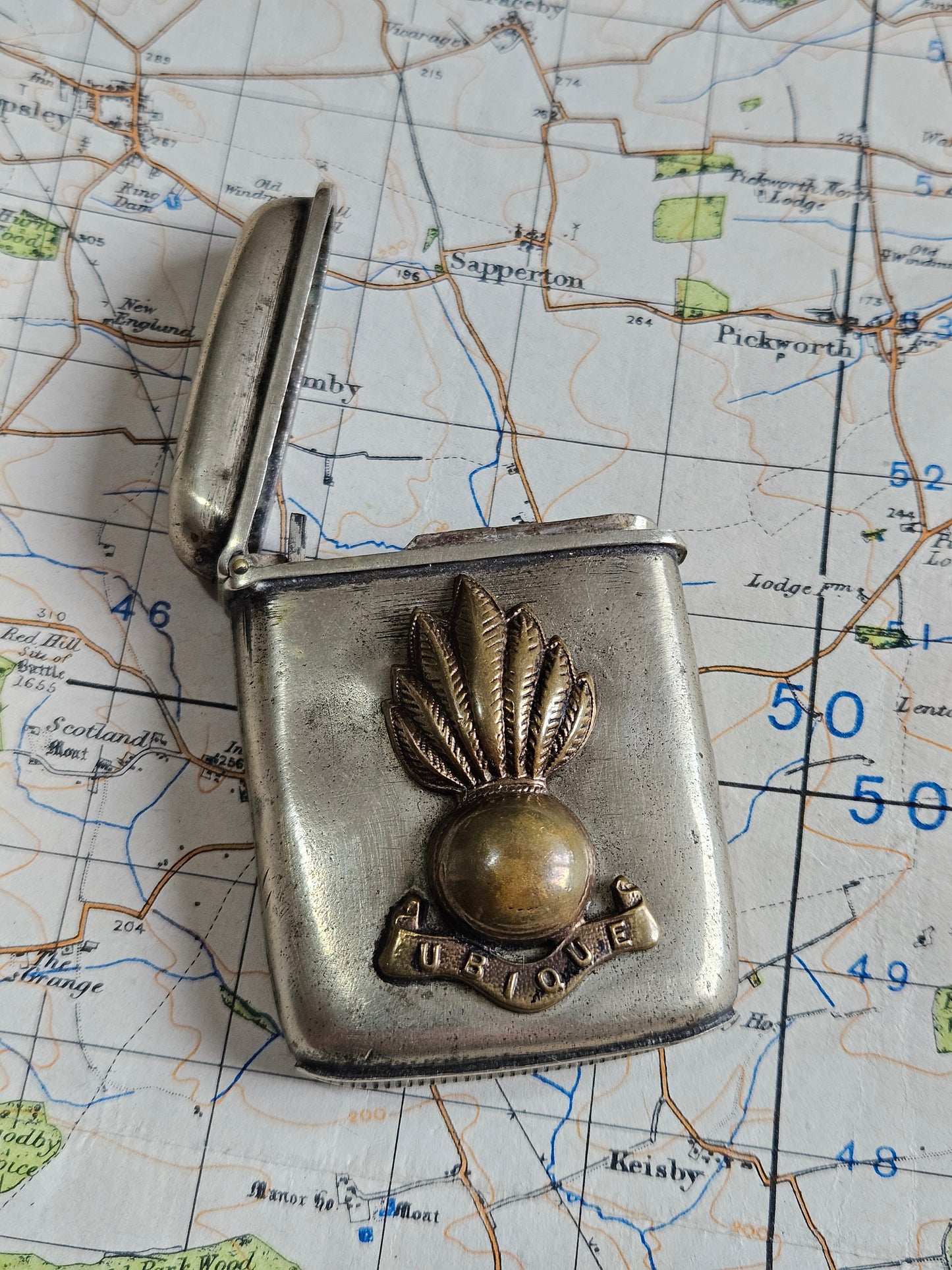 Trench Art Match Holder / Vesta Case - Royal Artillery.