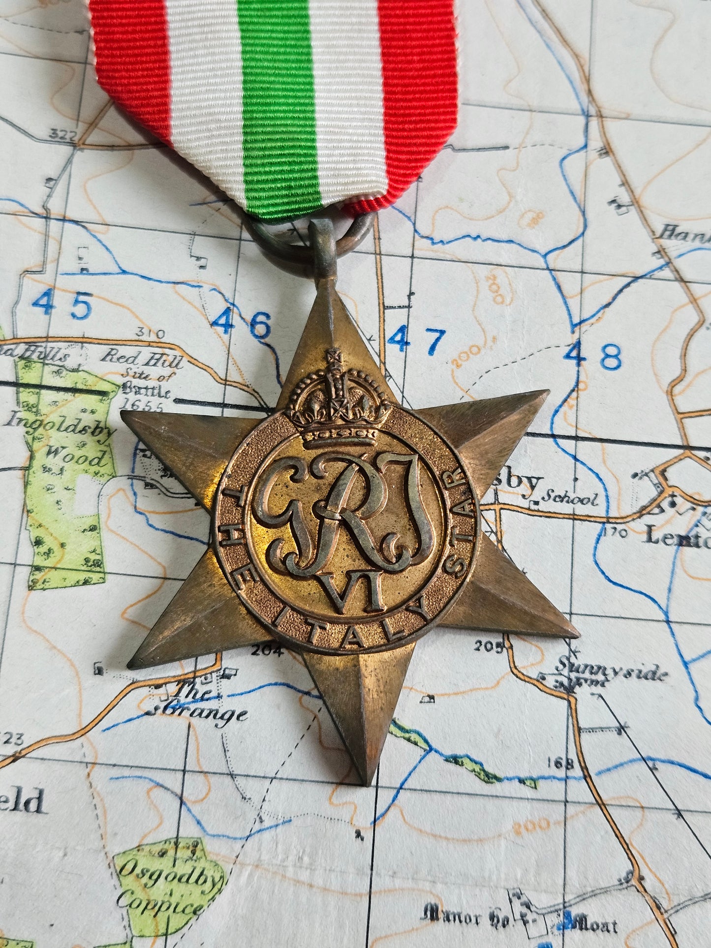 Original WW2 Italy Star Medal with ribbon.