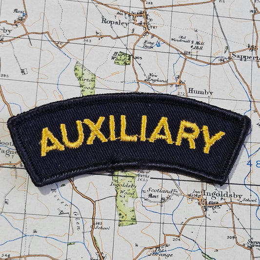 Auxiliary Police Rocker Tab Shoulder Patch.