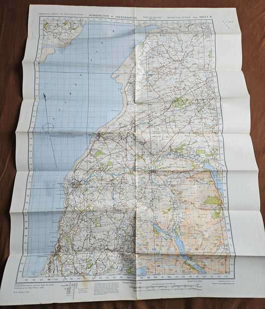 WW2 Ordnance Survey Map - Workington & Cockermouth, 1940.