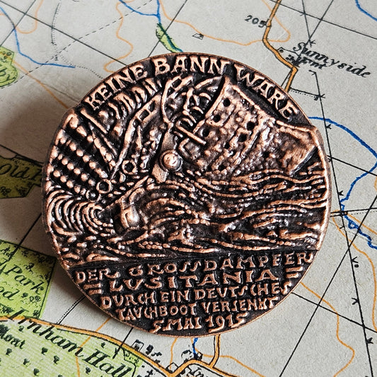 Lusitania Pin Badge.