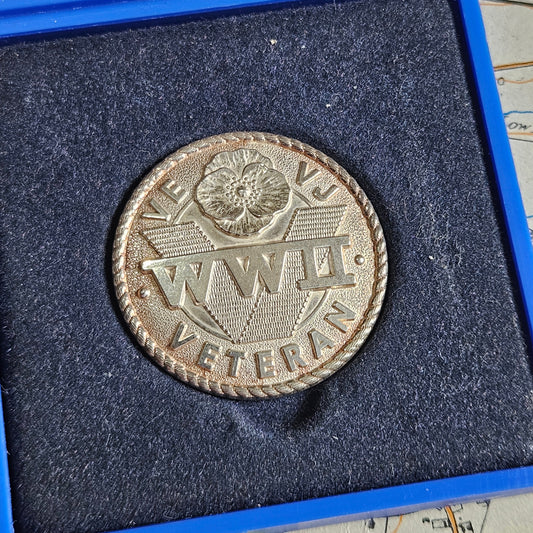 WW2 Veteran Pin Badge - Solid Sterling Silver. Fully Hallmarked.