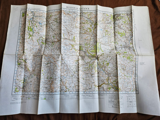 WW2 Ordnance Survey Map - Buxton & Matlock, 1940.