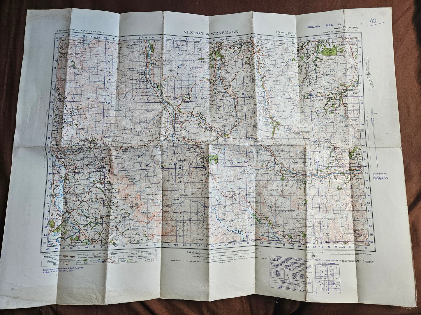 WW2 Ordnance Survey Map - Alston & Weardale, 1940.