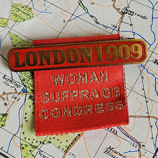 Woman Suffrage Congress Pin Badge.
