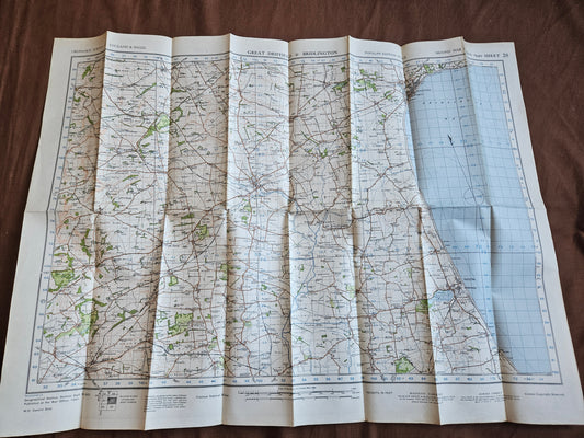 WW2 Ordnance Survey Map - Great Driffield & Bridlington, 1940.