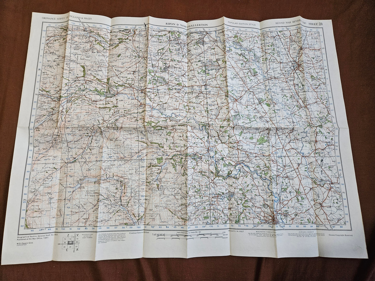 WW2 Ordnance Survey Map - Ripon & Northallerton, 1940.