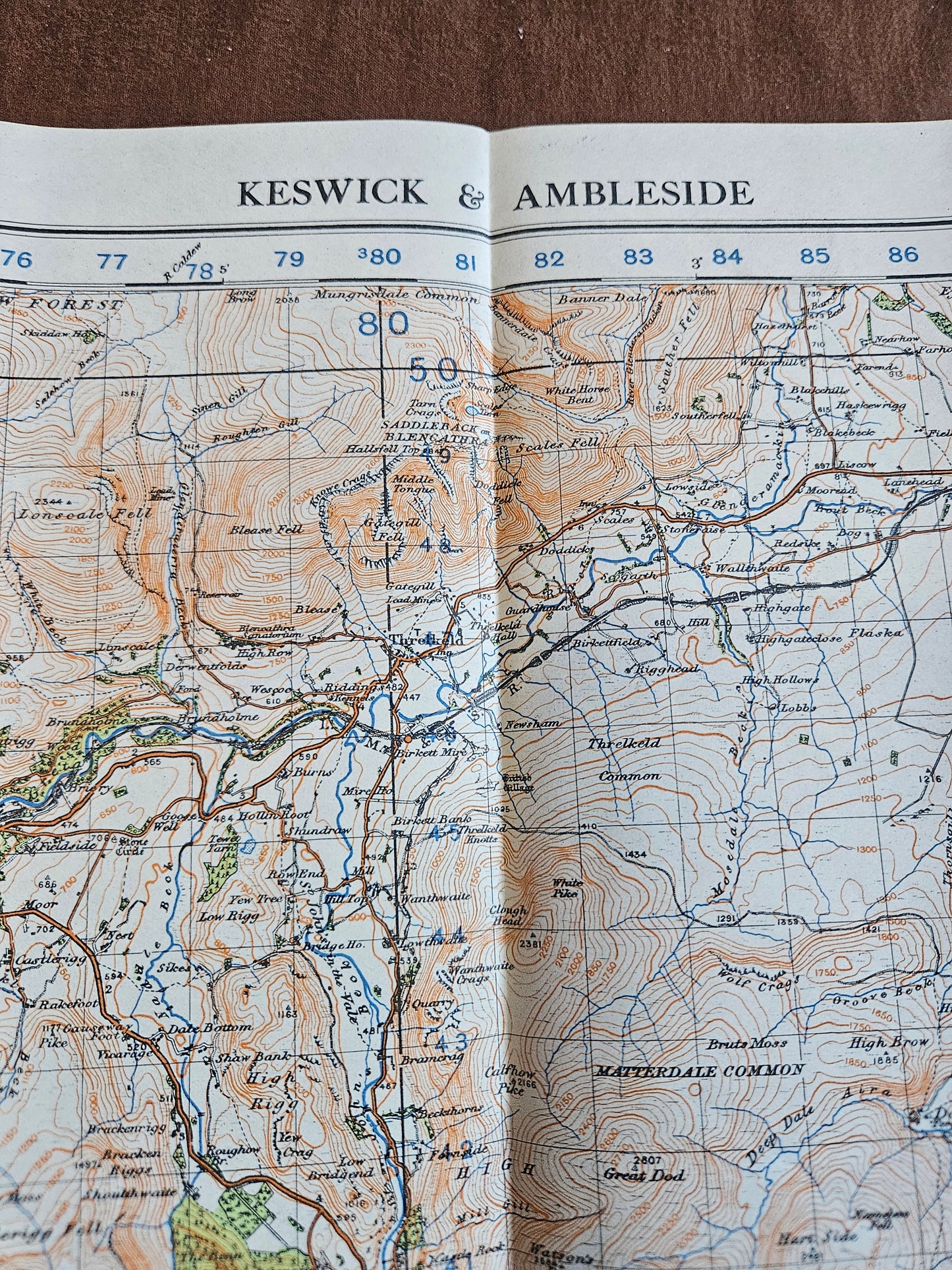 WW2 Ordnance Survey Map - Keswick & Ambleside, 1940.