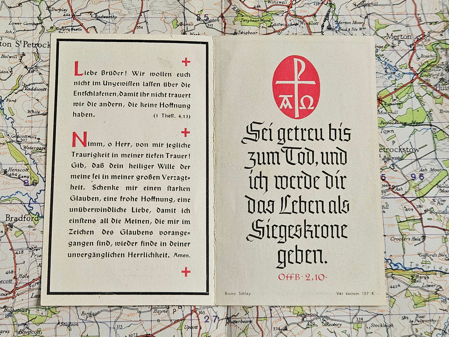 WW2 German Death Card in frame - Rifleman, 1942.