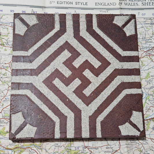 Rare German FLOOR Tile with Swastika - German maker:
Villeroy & Boch Mettlach.