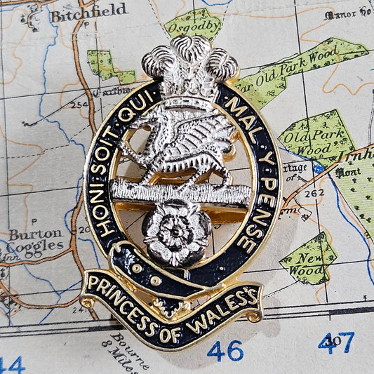 British Army Princess of Wales Royal Regiment Cap Badge by Firmin.