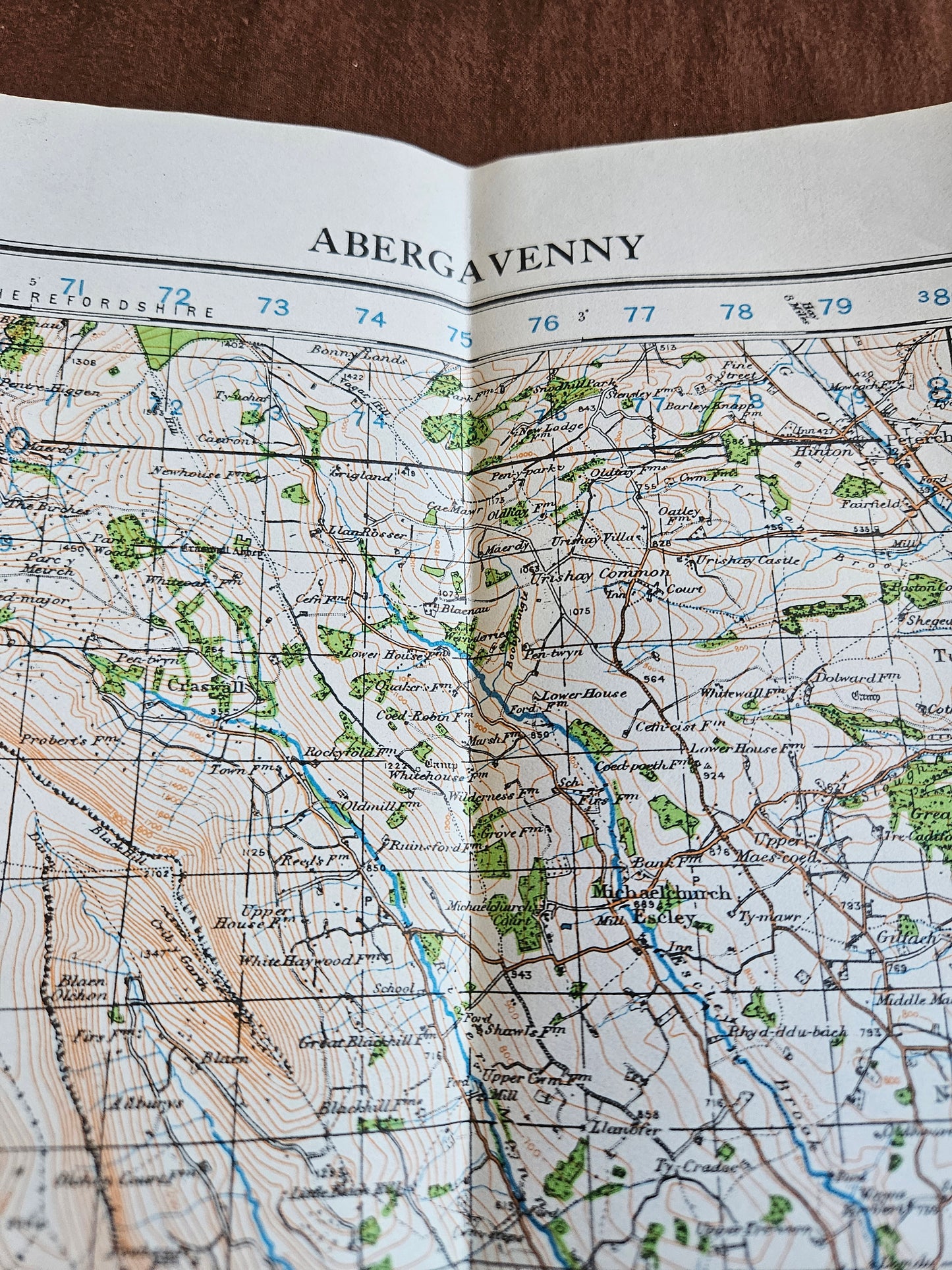 WW2 Ordnance Survey Map - Abergavenny, 1940.