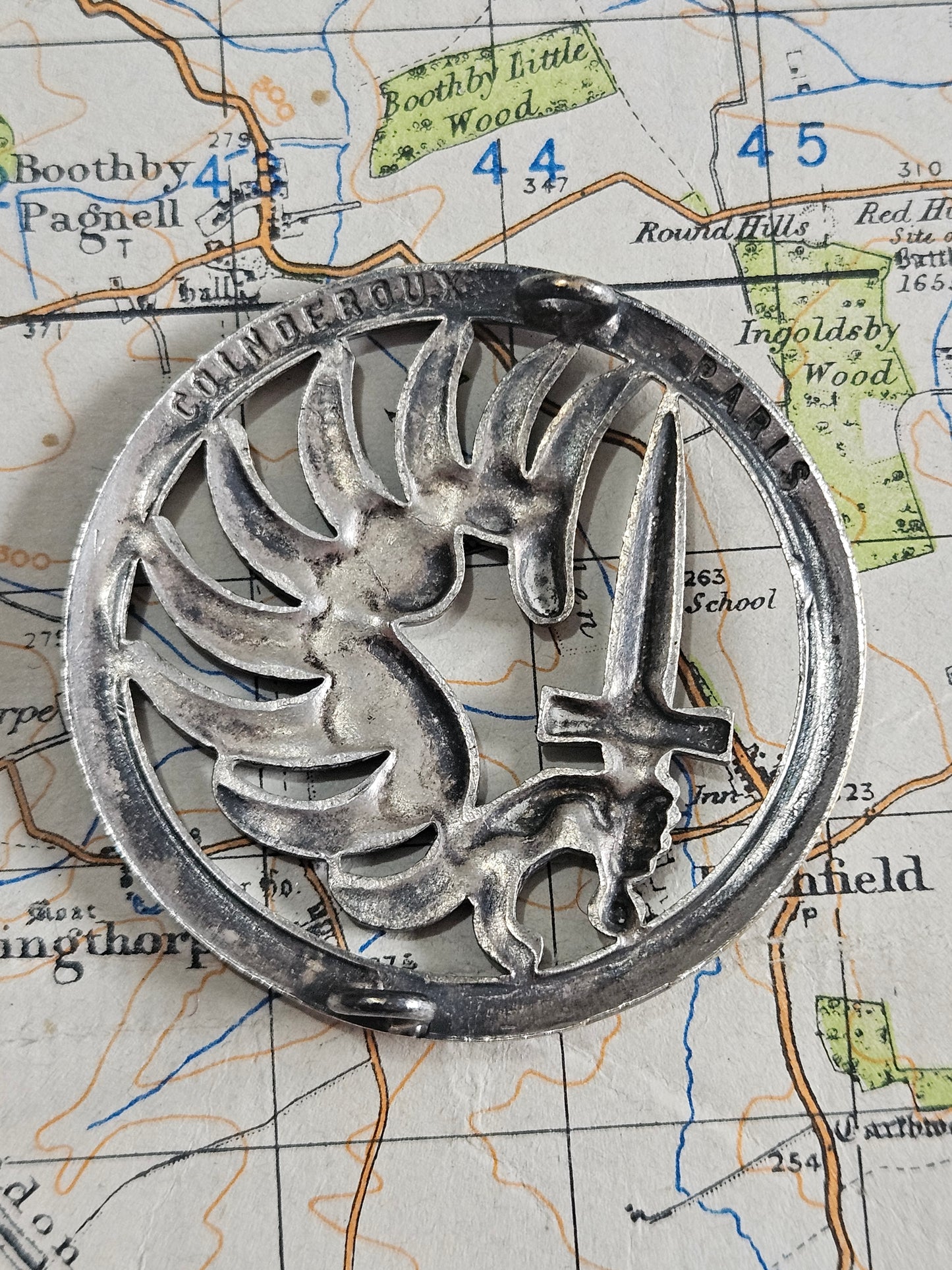 French Coinderoux Paratrooper Beret Military Badge.