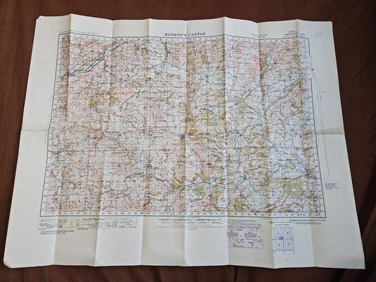 WW2 Ordnance Survey Map - Bishop's Castle, 1940.