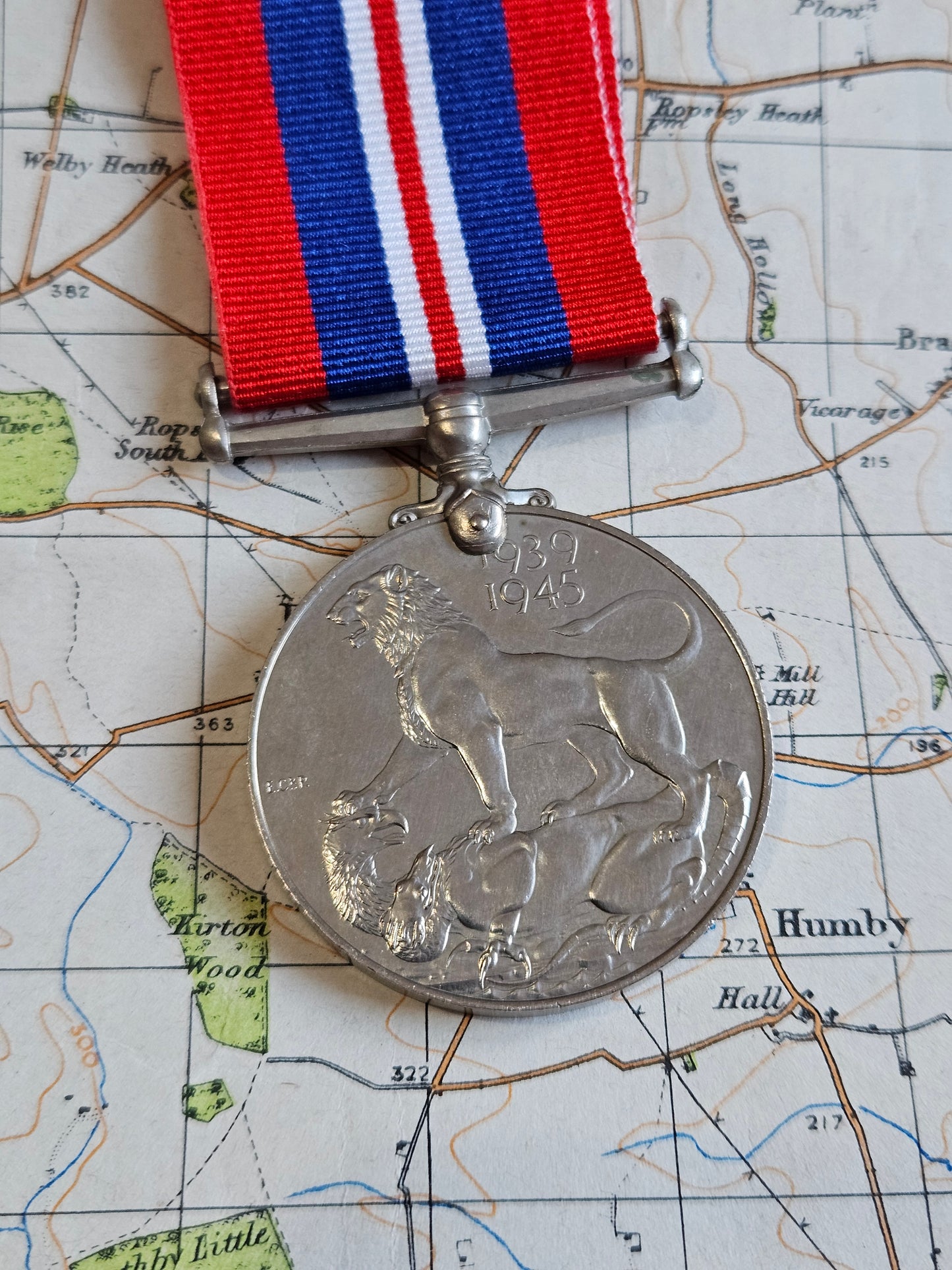 Original WW2 1939/45 War Medal with ribbon.