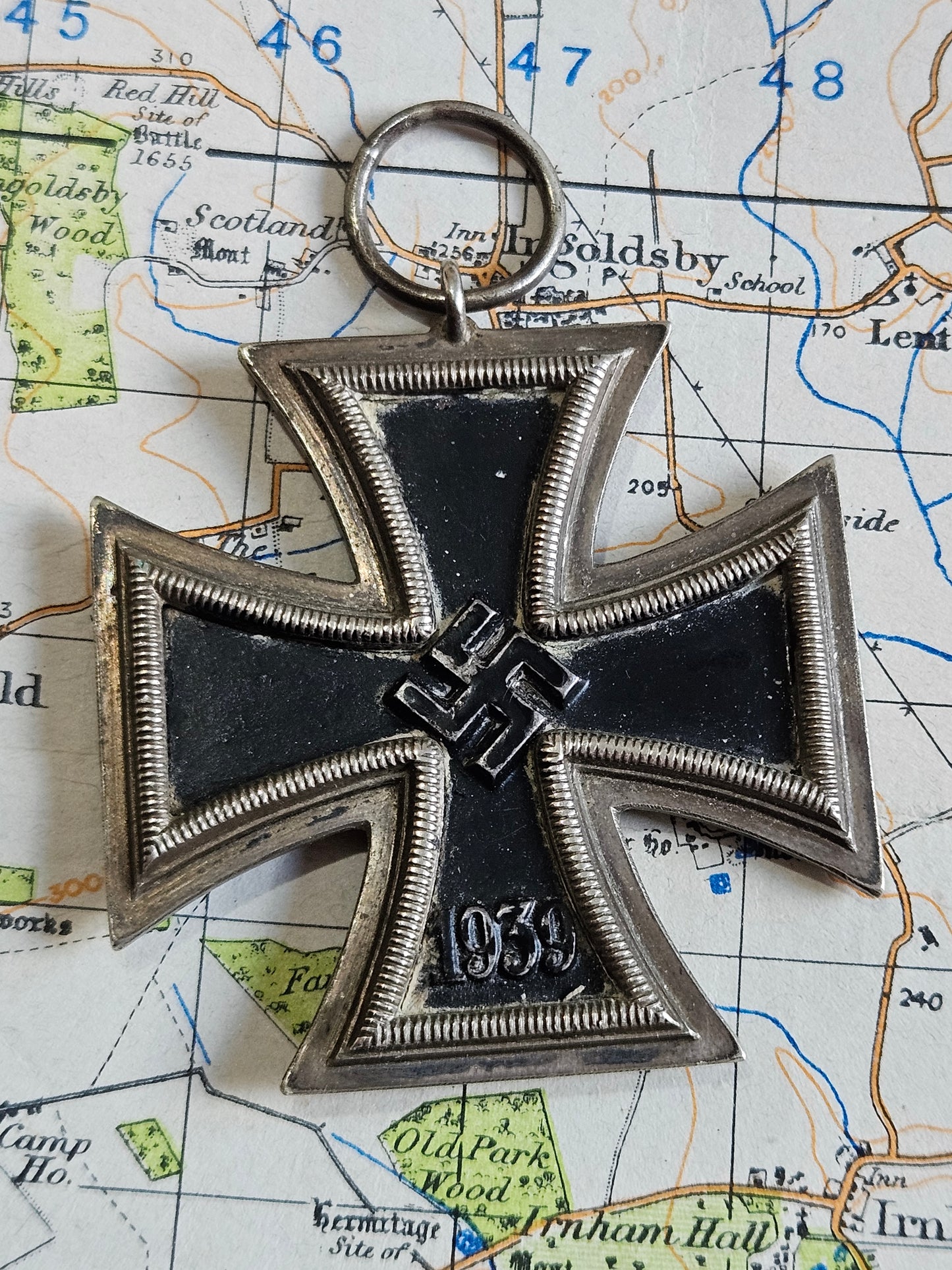 Original WW2 German, Nazi Iron Cross 2nd Class medal, unmarked.