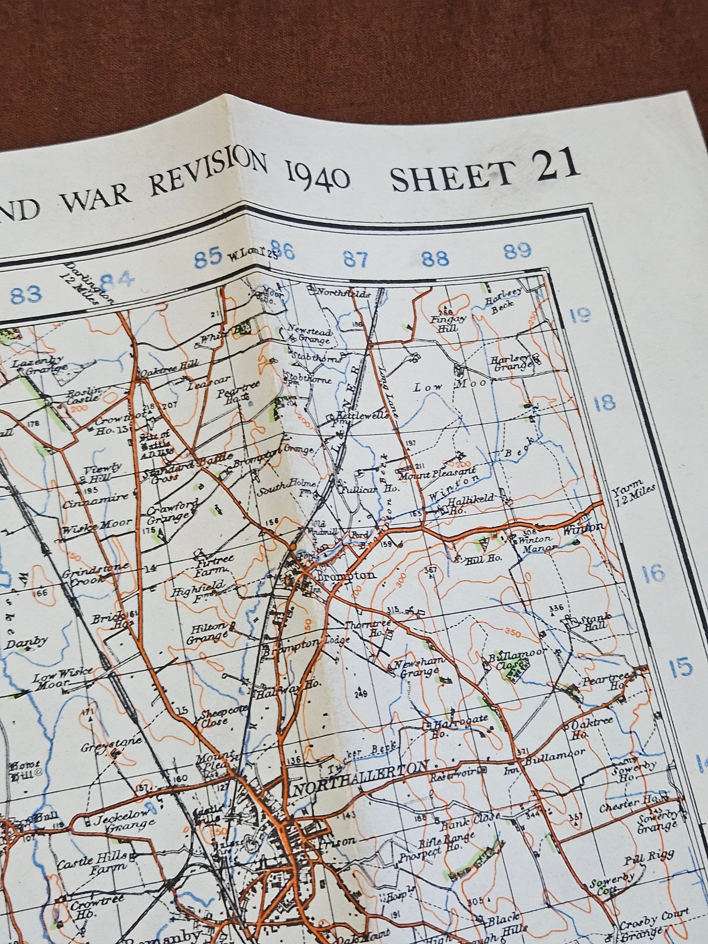 WW2 Ordnance Survey Map - Ripon & Northallerton, 1940.