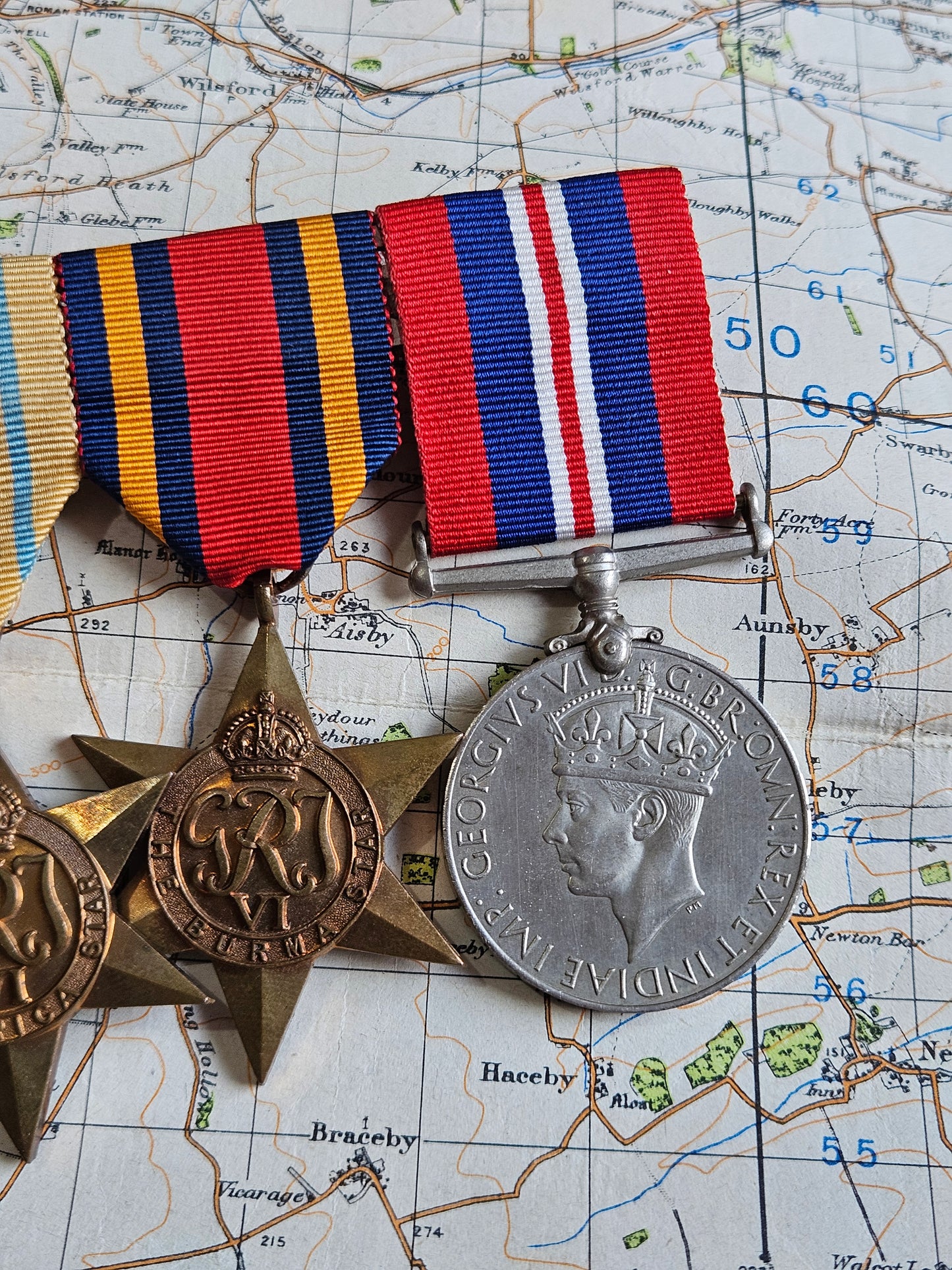 Original WW2 Star and War Medal Group on bar.