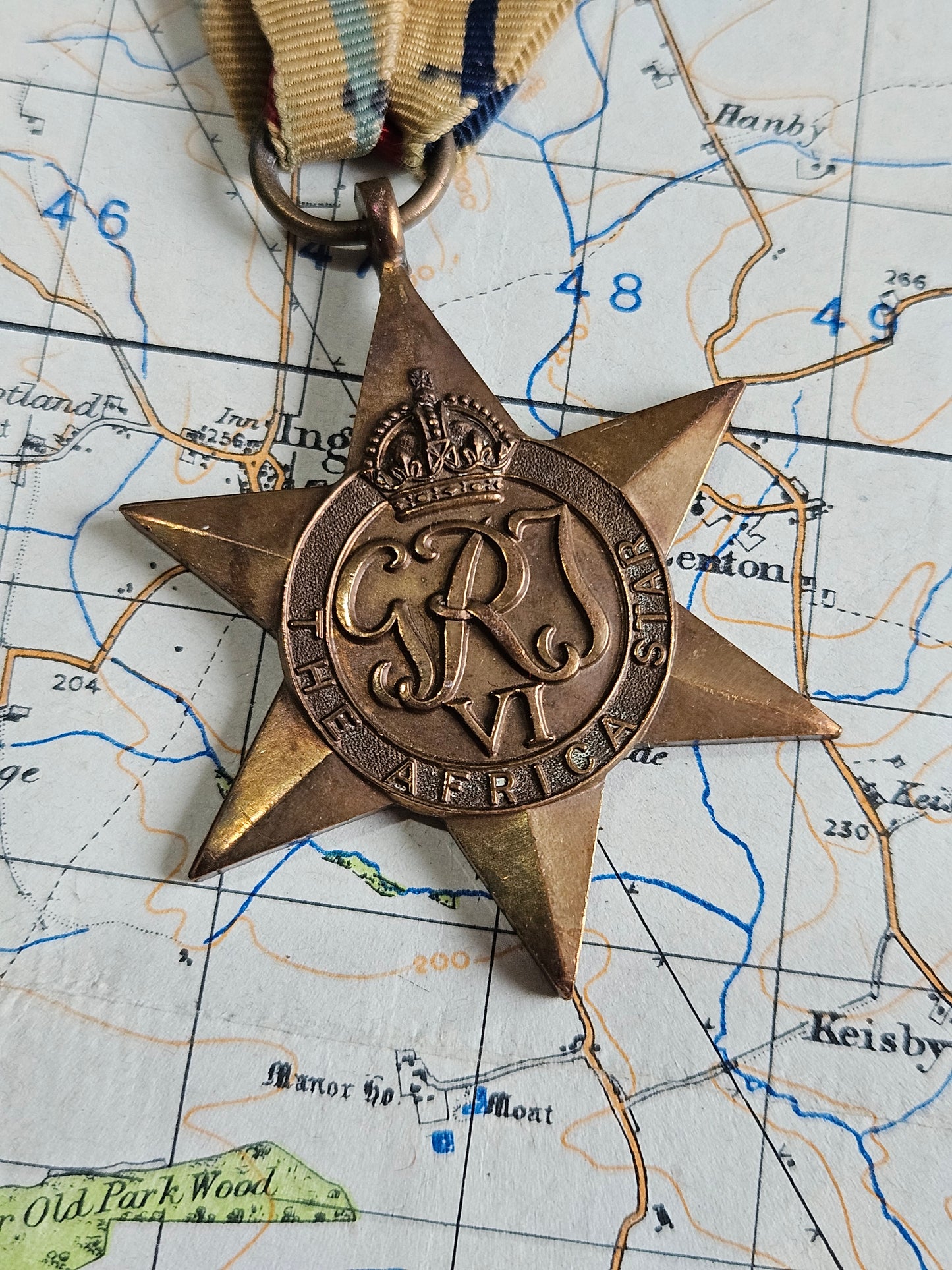 Original WW2 Africa Star Medal with ribbon.