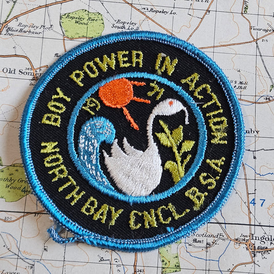 Vintage 1971 NORTH BAY COUNCIL Boy Power In Action Boy Scout PATCH BSA Scouting